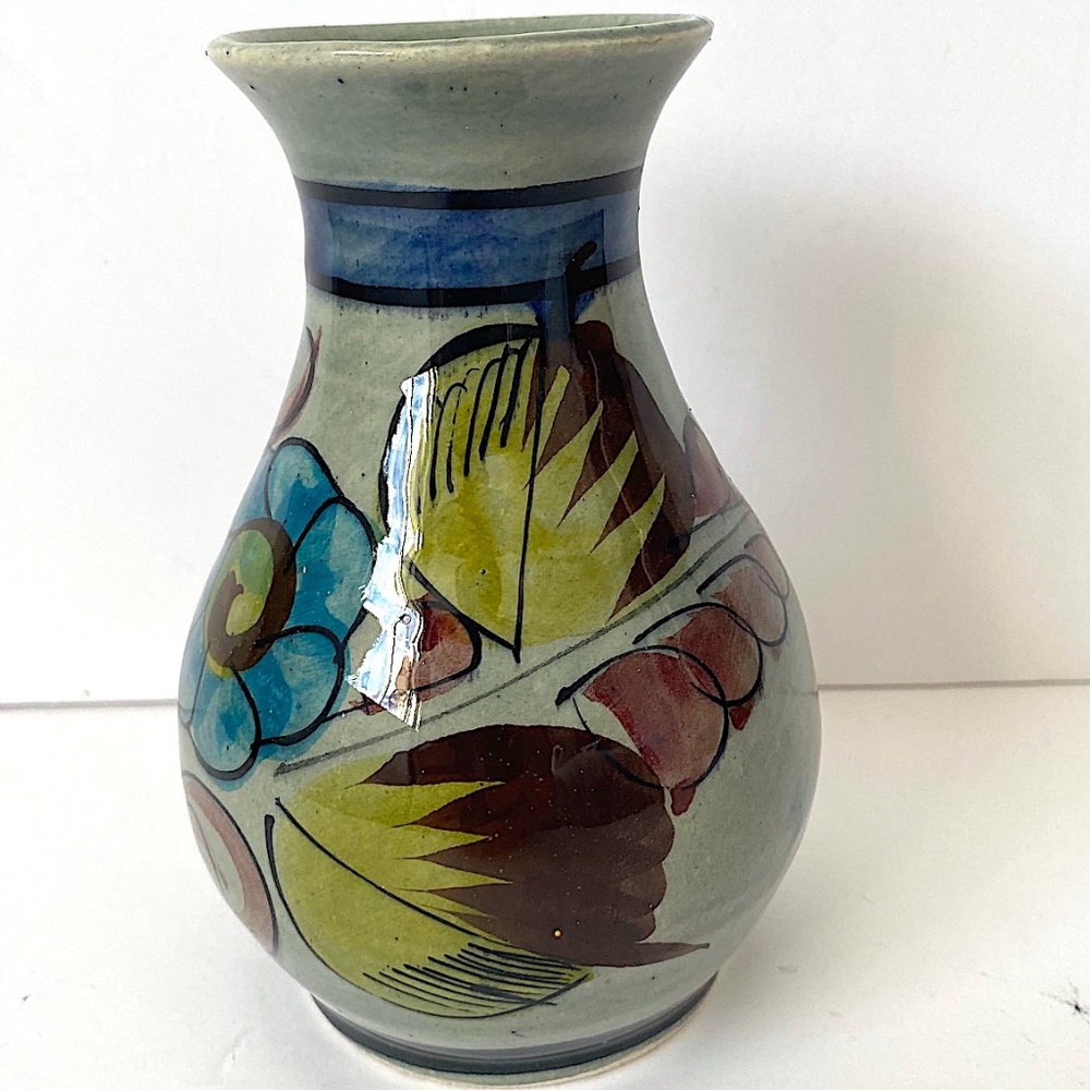 Ken Edwards Signed Tonala Art Pottery Vase Vintage 5 2/8"H